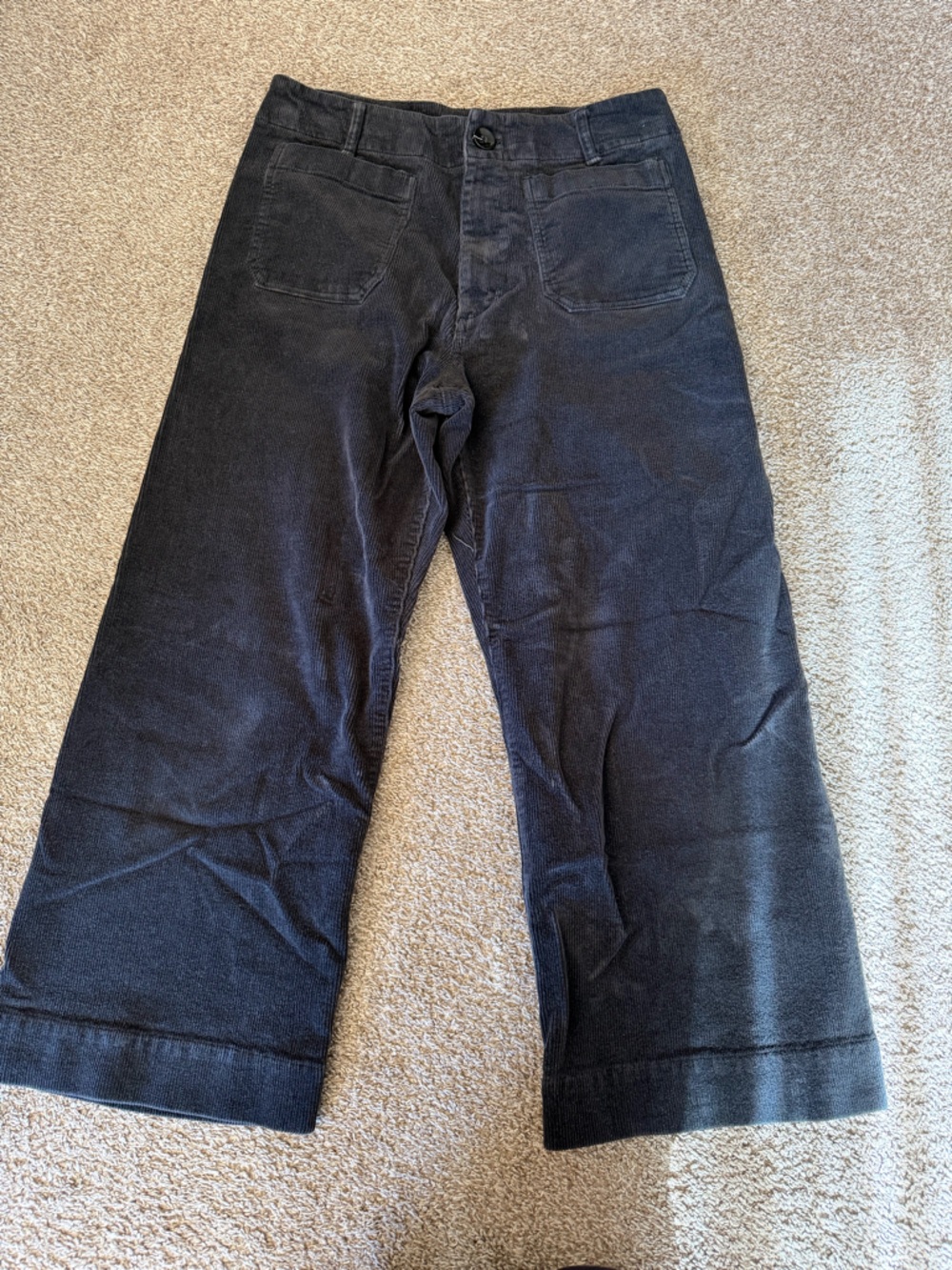Quince Organic Stretch Corduroy Cropped Wide Leg Pants - Picture 3 of 6